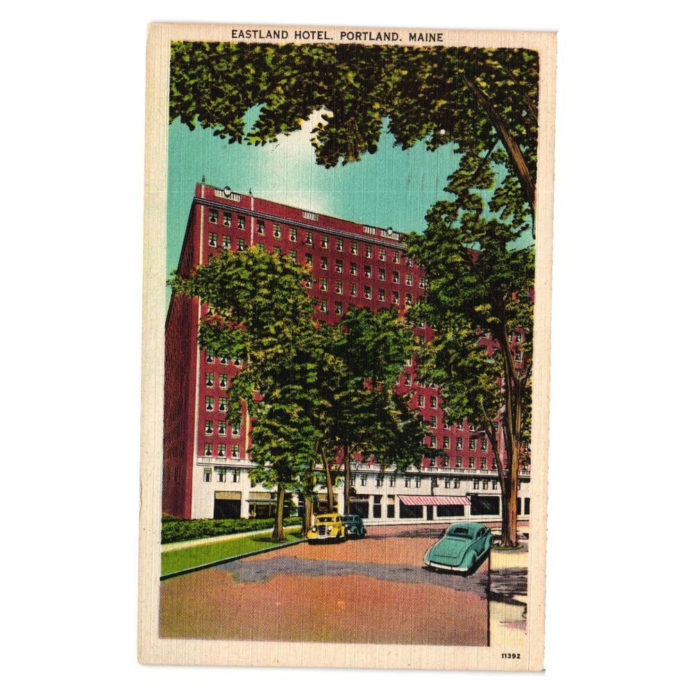 Eastland Hotel Portland Maine 1948 Vintage Postcard With Cancelled 1 Cent Stamp